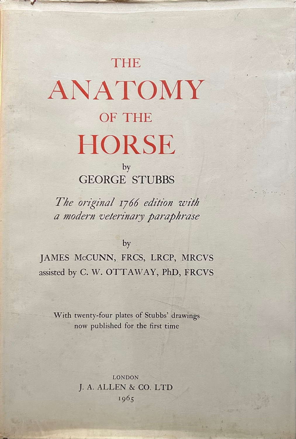 George Stubbs - Anatomy of the Horse 1965