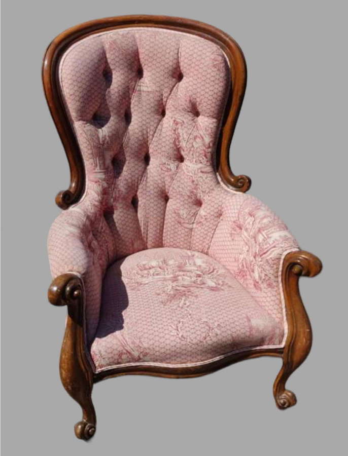 A 19thc Mahogany Spoonback Armchair