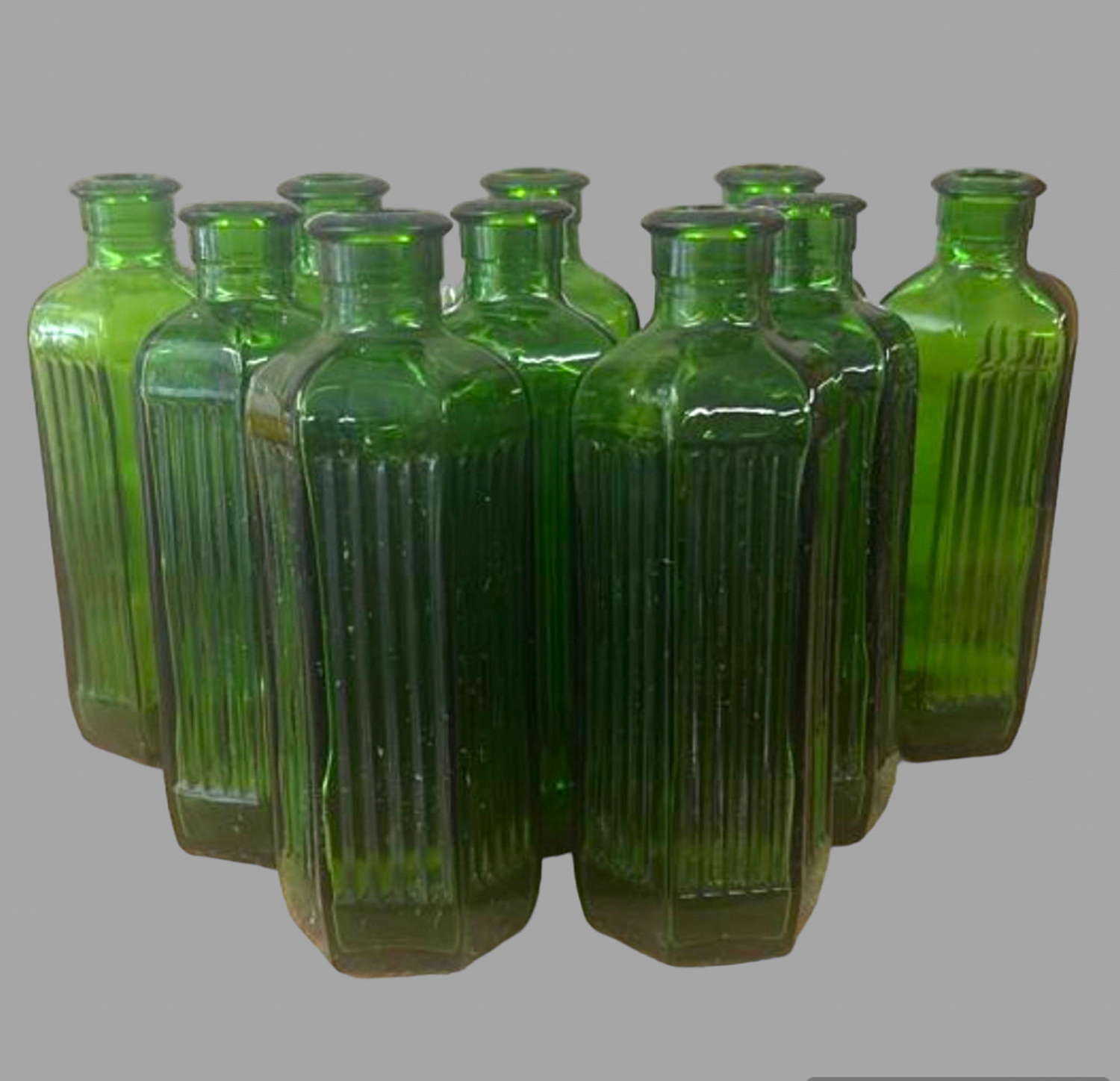 Set of 10 Victorian Poison Bottles