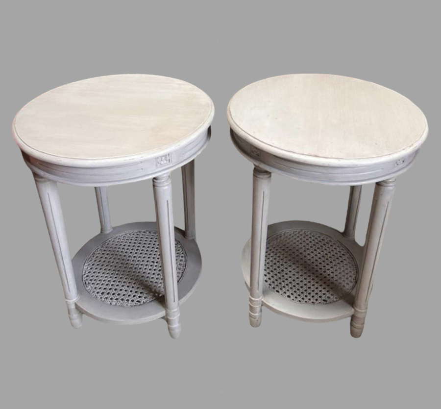 A Pair of Grey Occasional/Side Painted Tables