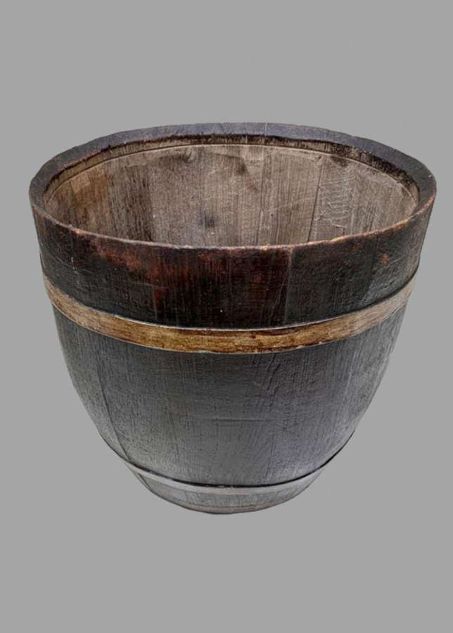A Small Oak Coopered Barrel, Stick/Umbrella Stand or Planter