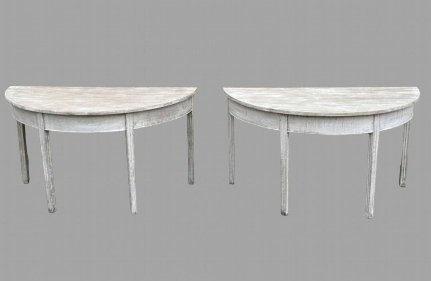 A Pair of English Later Painted Side/Console tables