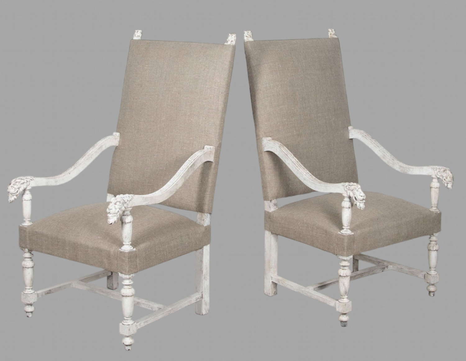 A Lovely Pair of 19th Century Painted Armchairs