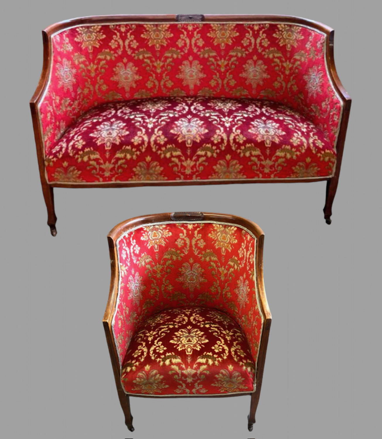 An Attractive Edwardian Settee and Chair