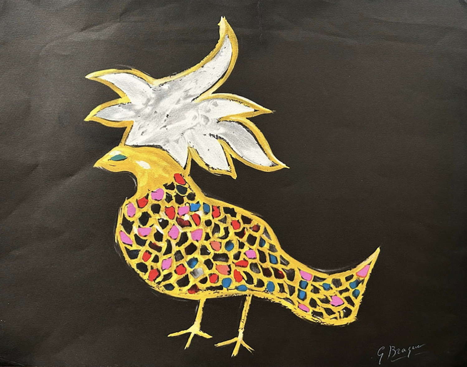 Colour lithograph Phoenix after a gouache by George Braque