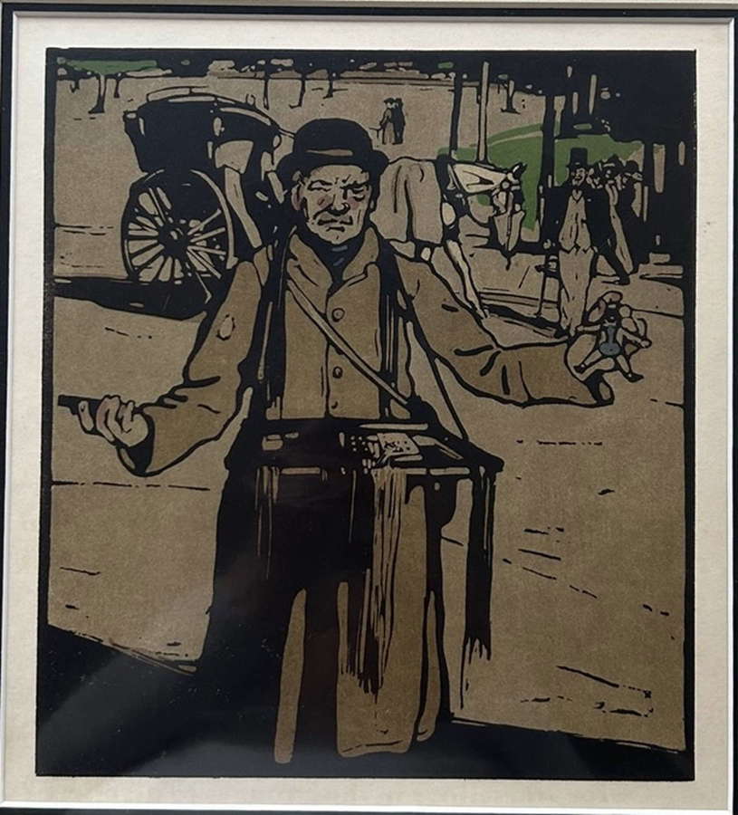 Lithograph 'Hawker' from London Types Series by William Nicholson