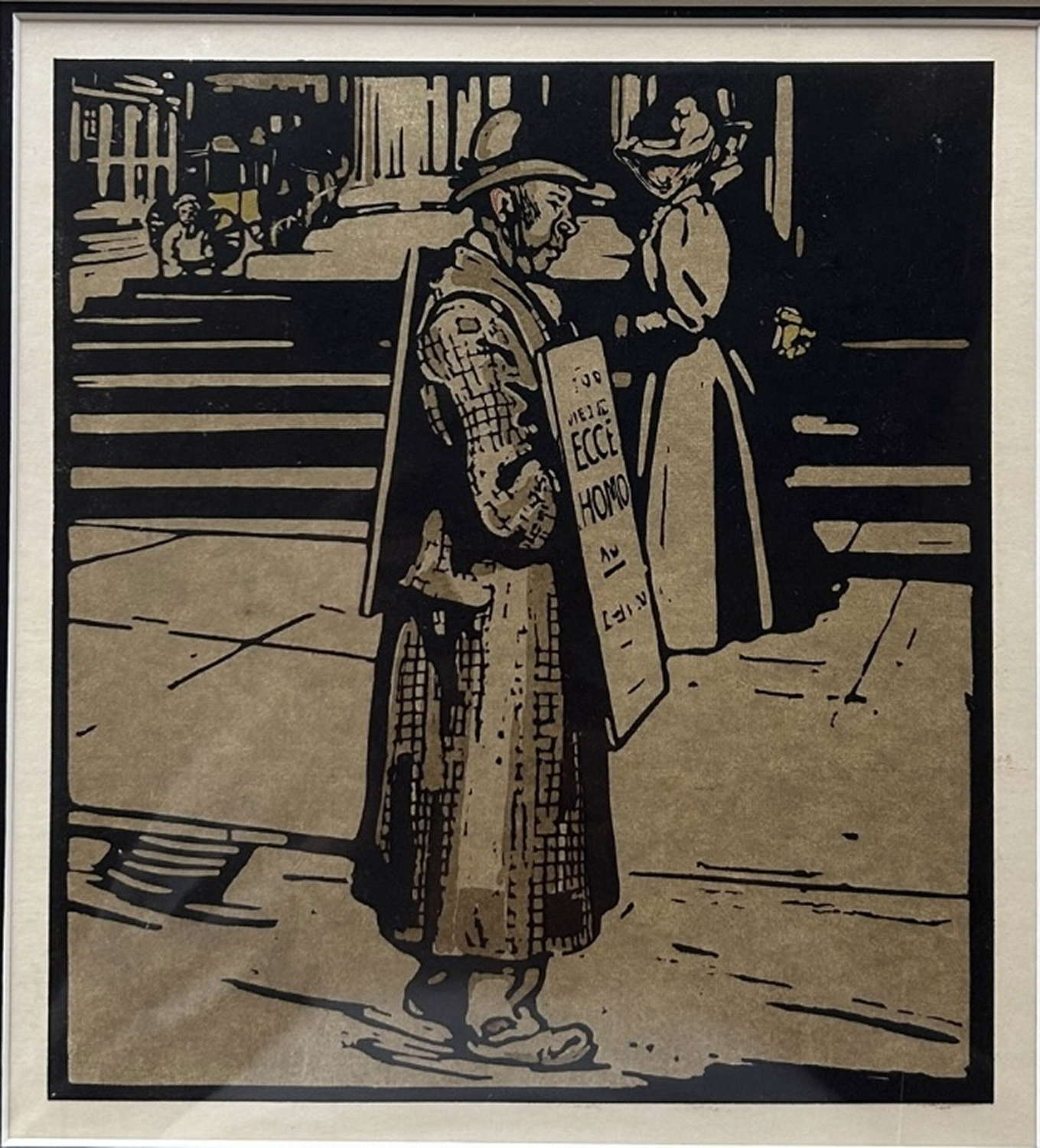 Lithograph 'Sandwich-Man from London Types Series by William Nicholson
