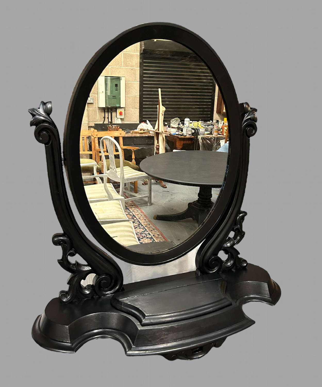 An Attractive Satinwood Painted Dressing Table Mirror
