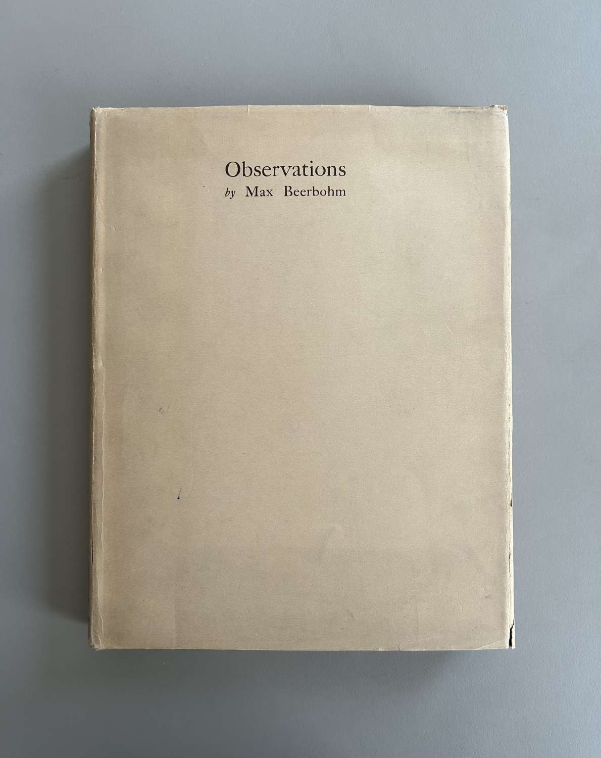 'Observations' First Edition Book 1926 by Max Beerbohm Signed