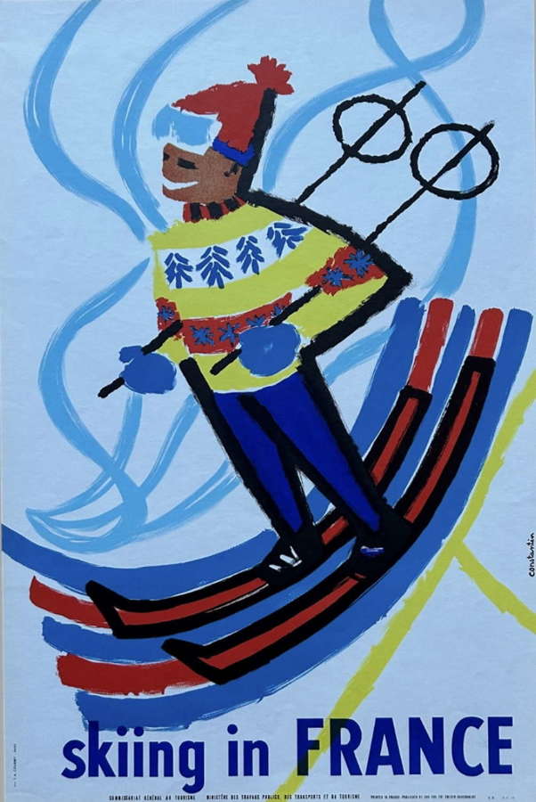 Skiing in France Poster by Constantin 1959