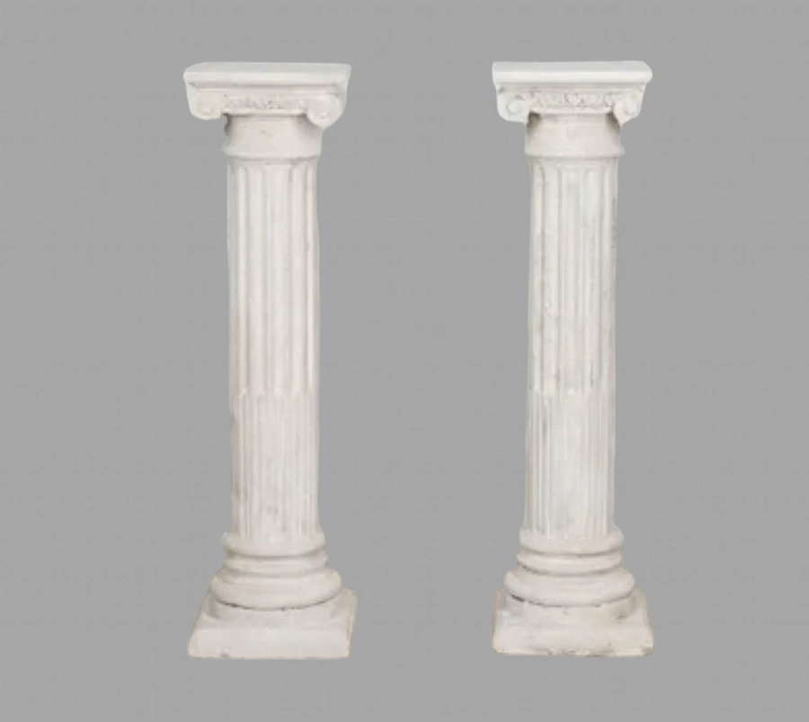 A Pair of 19th Century Painted Columns