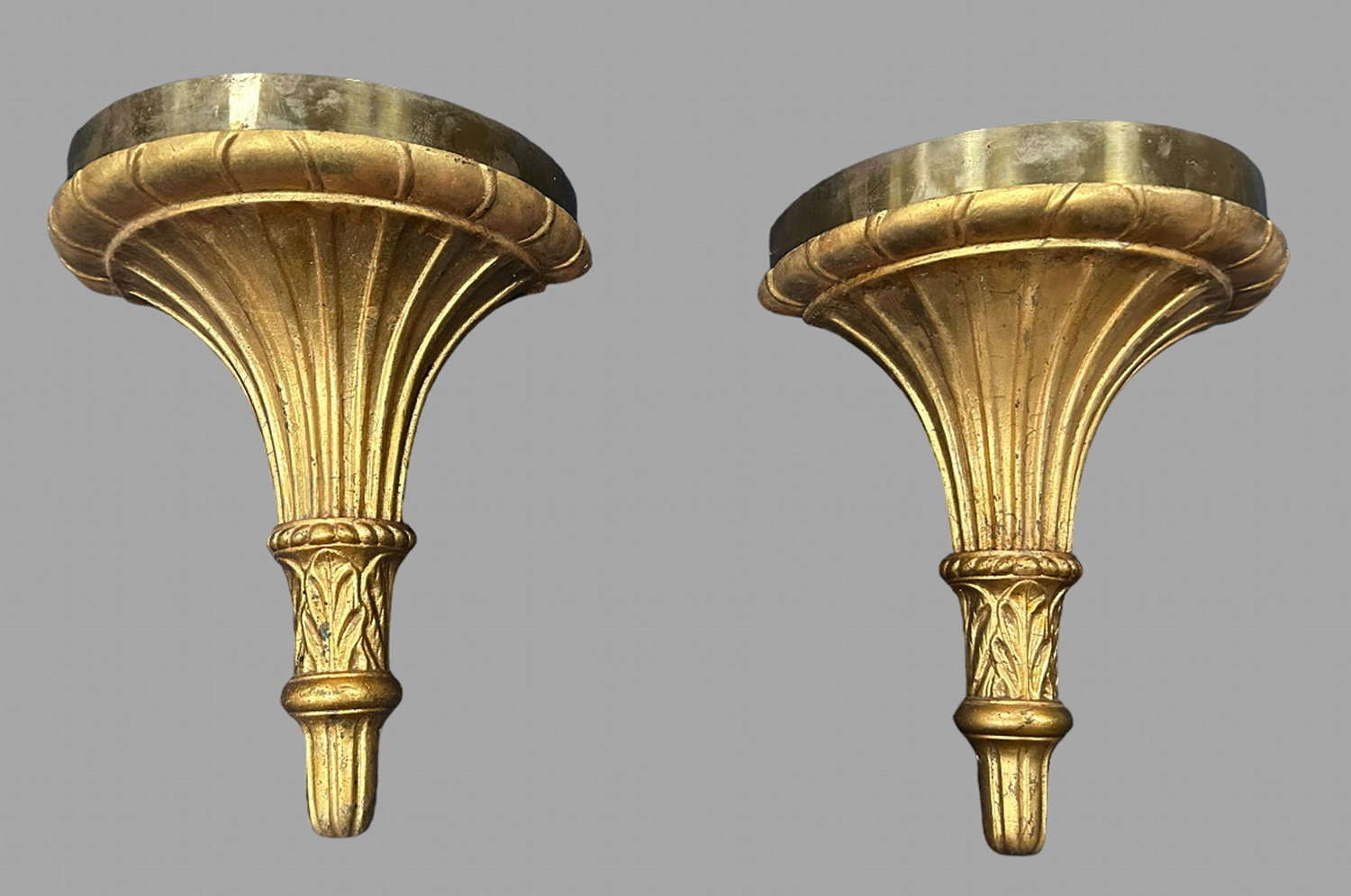 A Pair of Italian 19th Century Wall Brackets with Liners