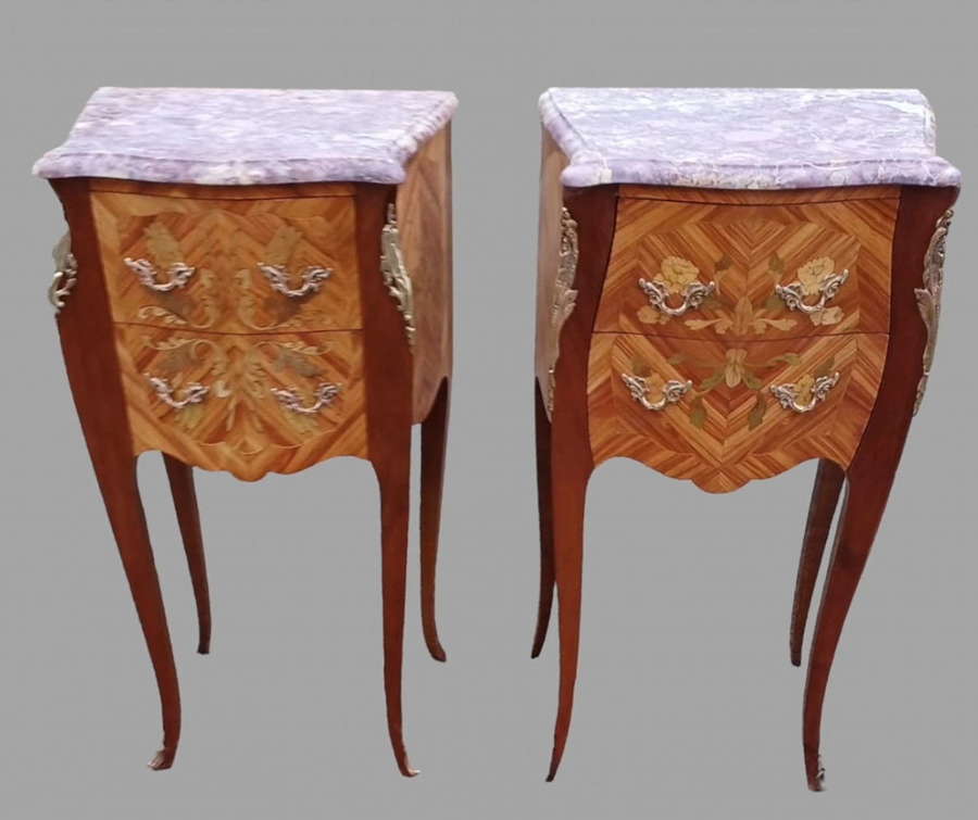 A Pair of Louis XV Style Bedside Tables