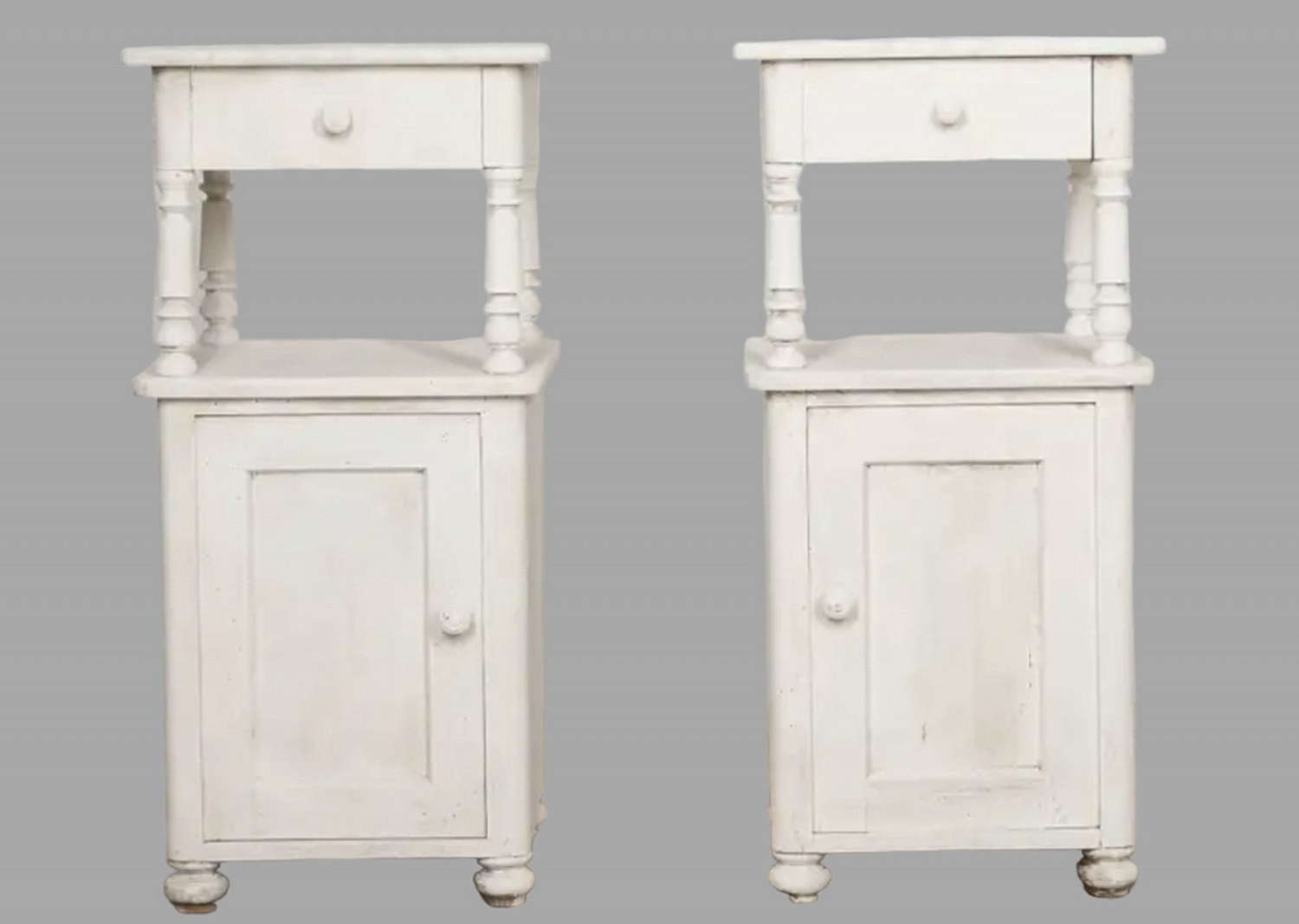 A Pair Of French 19thc Painted Bedside Tables