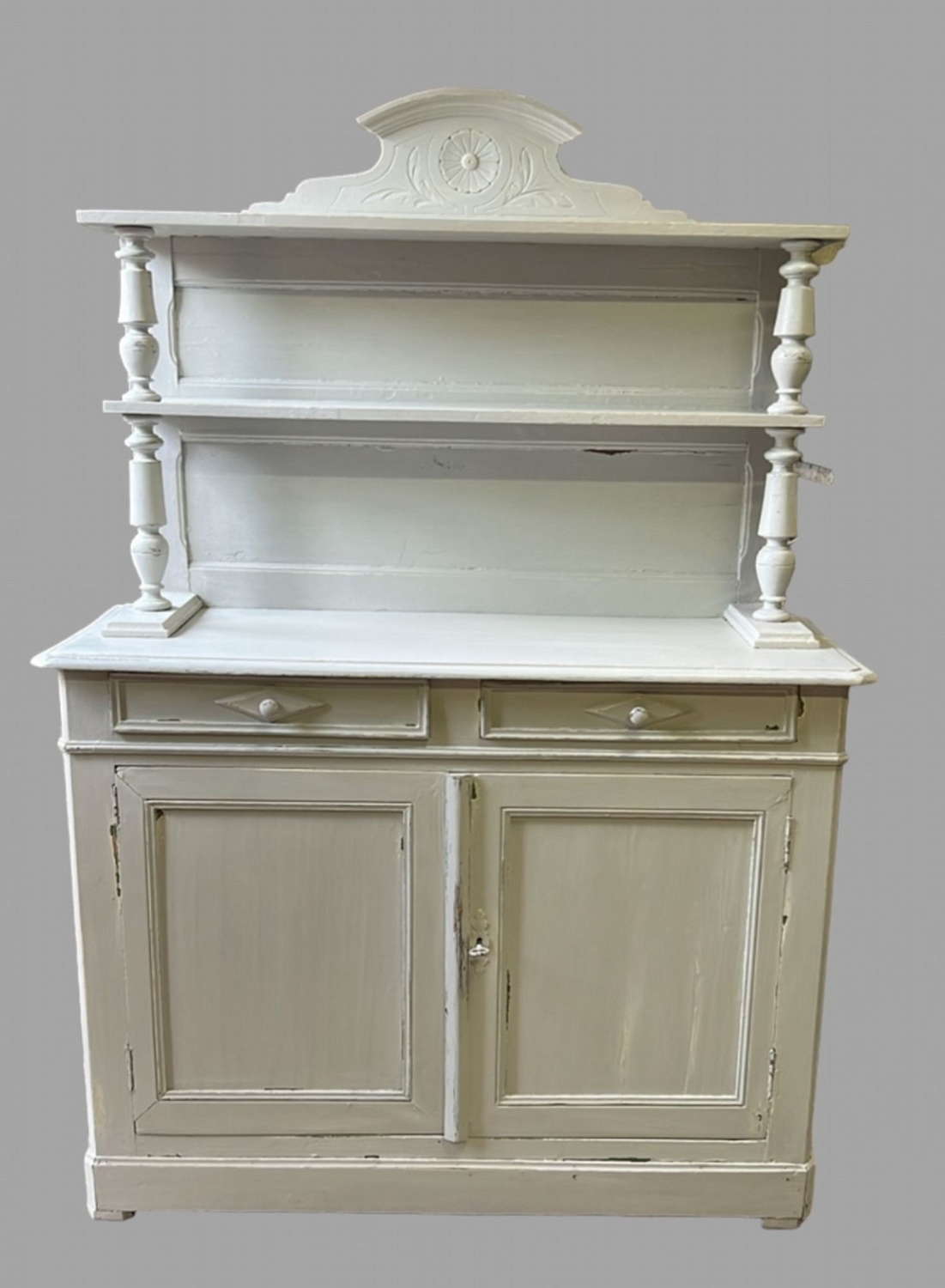 A 19thc Painted Distressed French Pine Dresser
