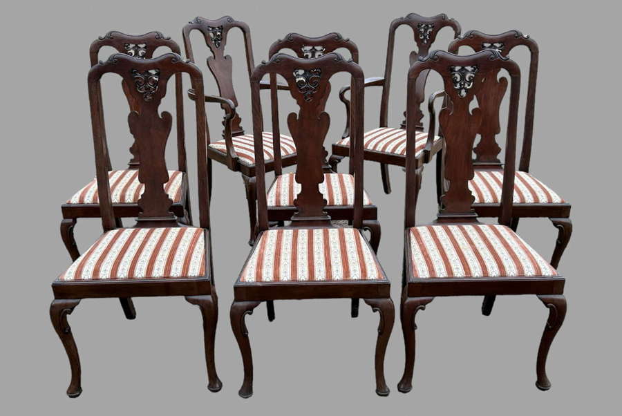 A Set of Eight 19thc Mahogany Dining Chairs