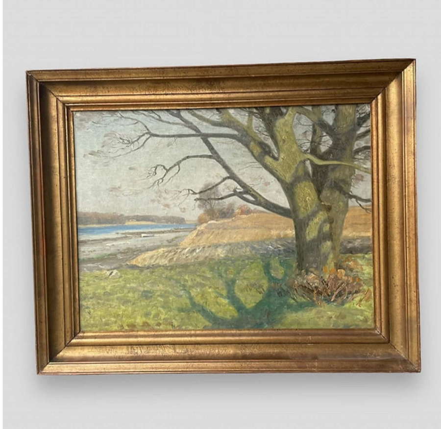 Arthur Nielsen, "River Landscape", oil on board, undated
