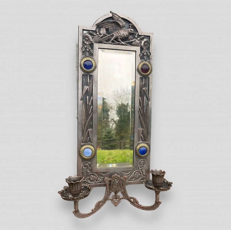 An Aesthetic Movement Pewter Wall Sconce