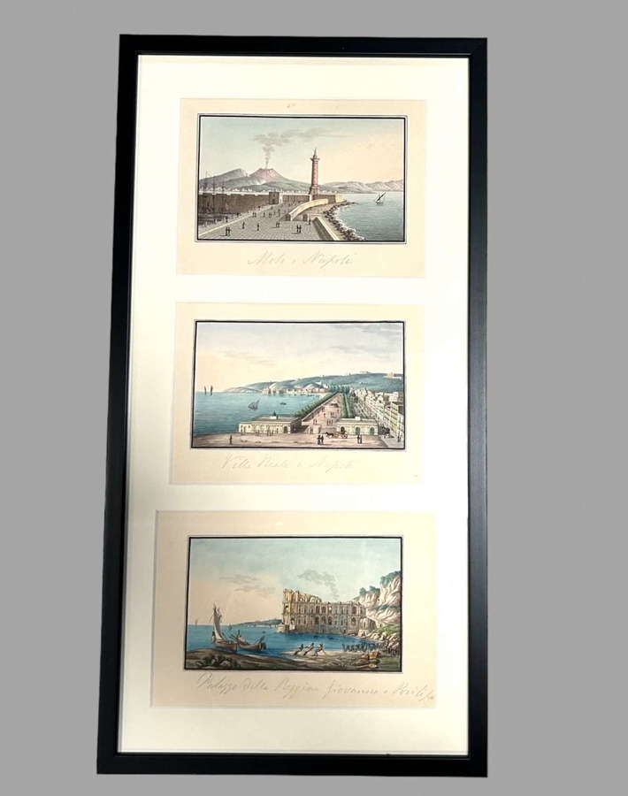 A Wonderful Set of Six Gouache Intricate Italian of Landmarks