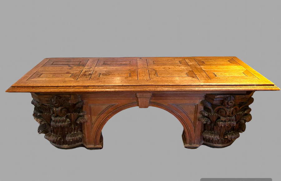 A Continental 19th Century Oak Hall/Side Table