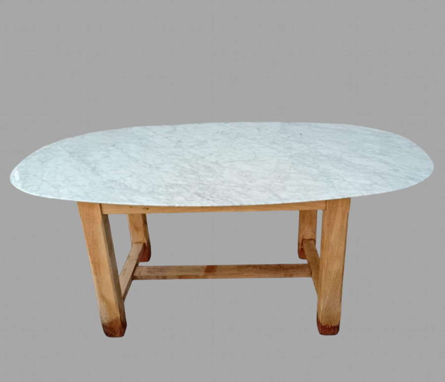 A Marble Topped Garden/Conservatory Table