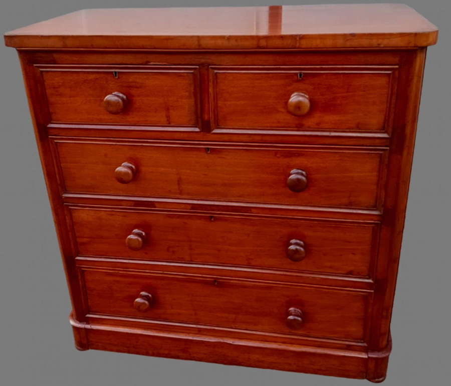 A Victorian Walnut Veneered Chest of Drawers