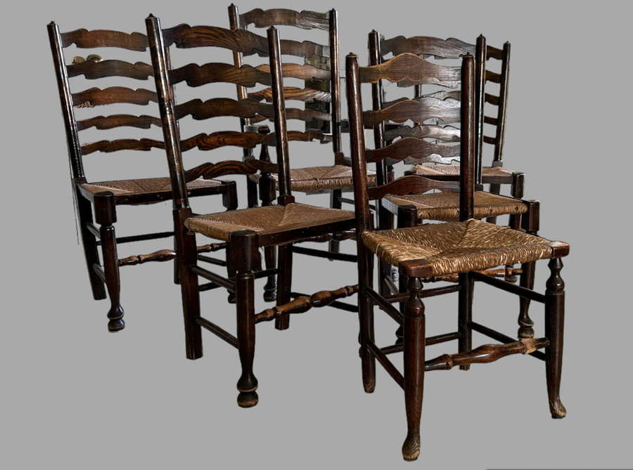 A Set of Irish Oak Ladderback Chairs