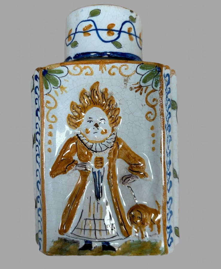 A 19thc French Faience Tea Canister