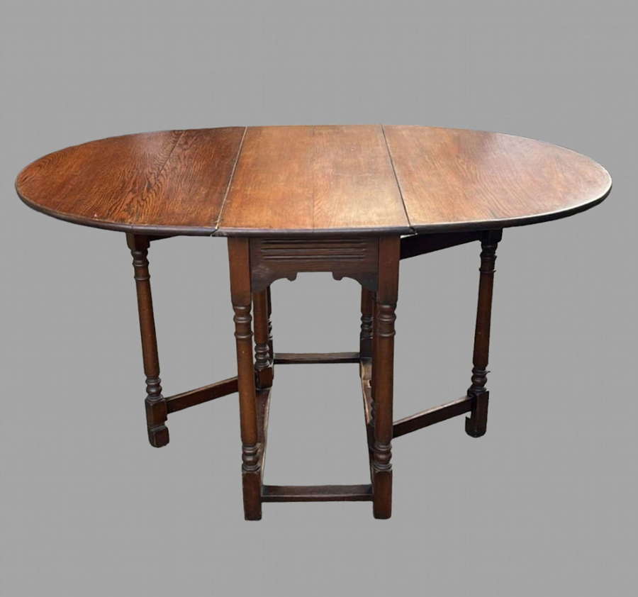 Early 19thc Georgian Oak Drop Leaf Dining Table