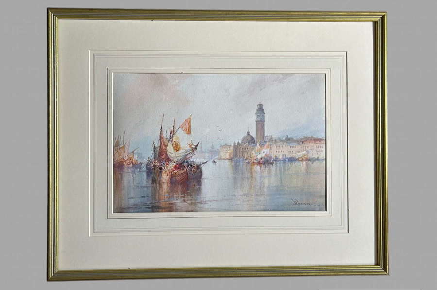 William Knox - Fine Watercolour Of Grand Canal Venice