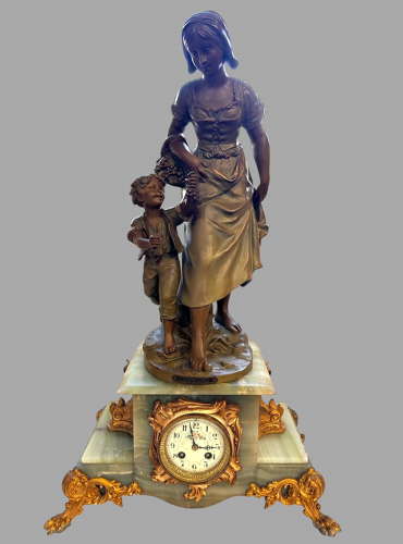 A 19thc Large French Garniture Clock by S Kinsburger