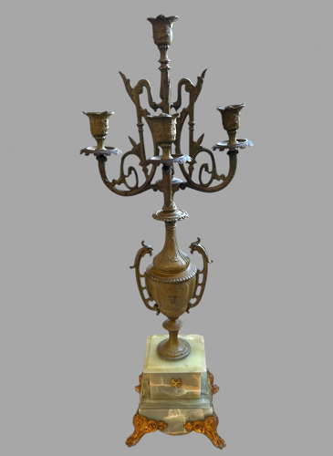 A 19thc Large French Garniture Clock by S Kinsburger