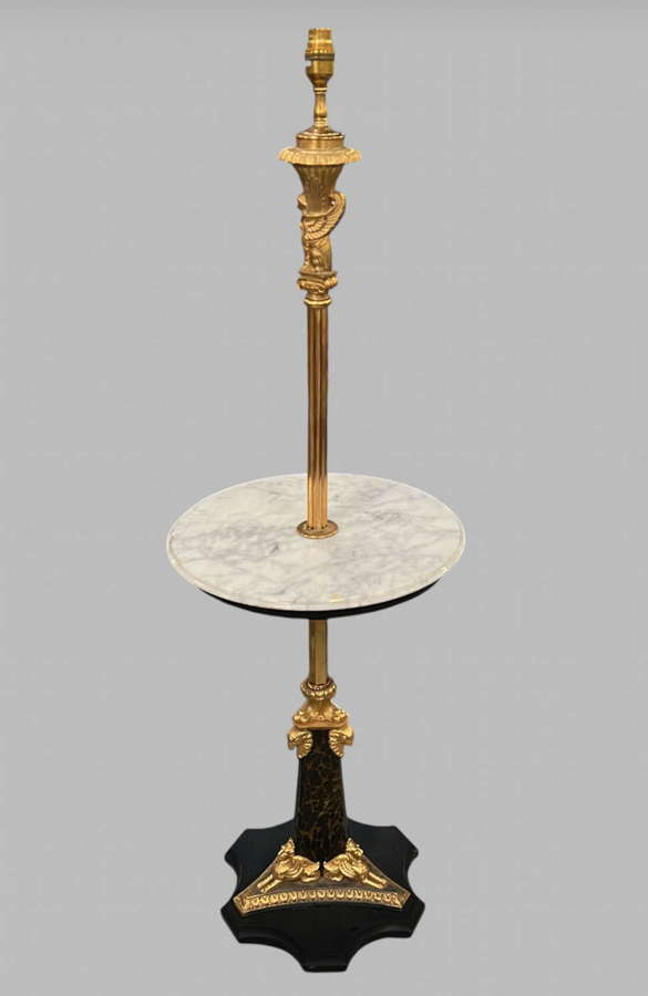 An Attractive Neo Classical Ormolu and Marble Standard Lamp