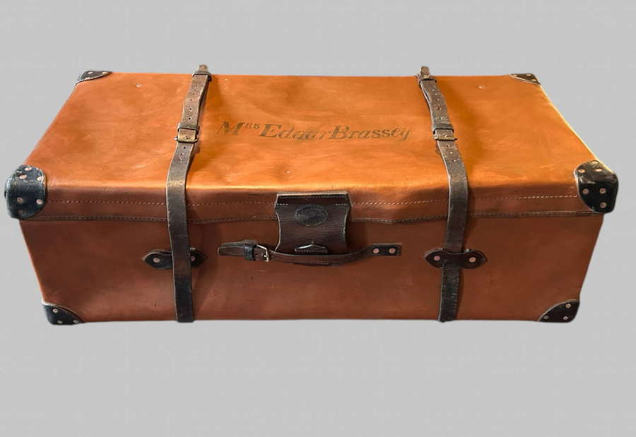 A Fabulous 1930's Leather A W Dear made Trunk/Suitcase
