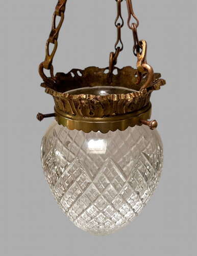 A Set of Three Cut Glass c1910 Pendant Light Shades