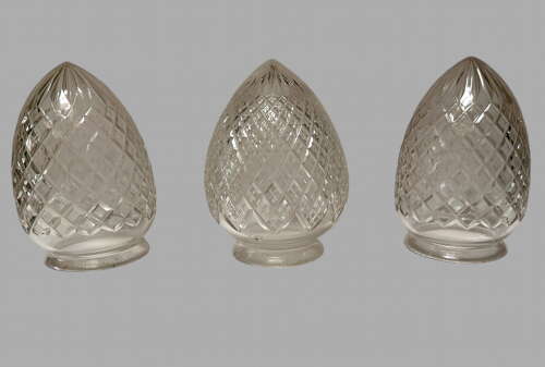 A Set of Three Cut Glass c1910 Pendant Light Shades