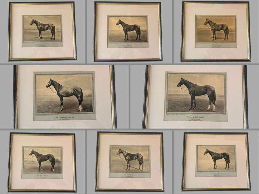 A Wonderful Set of Eight Famous Racehorses 1933 Framed & Glazed