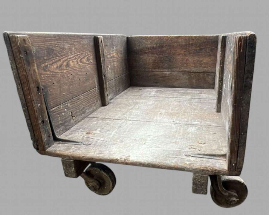 A Wooden Original Slingsby Industrial Trolley/Cart