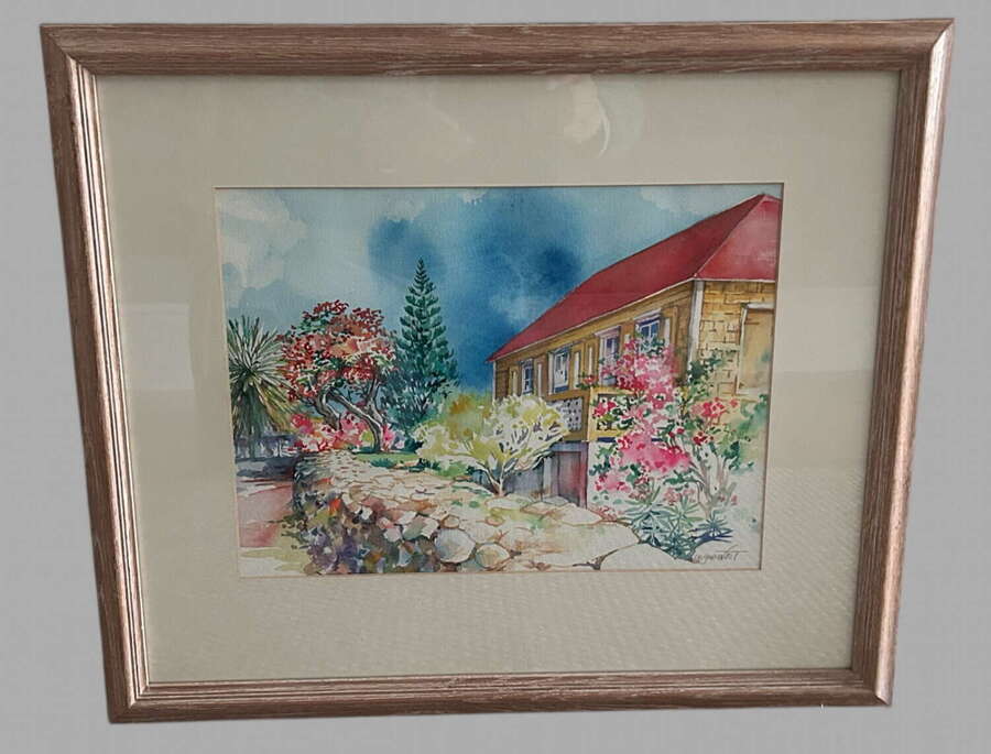 Gilly Gobinet - Watercolour - The Valley, Anguilla