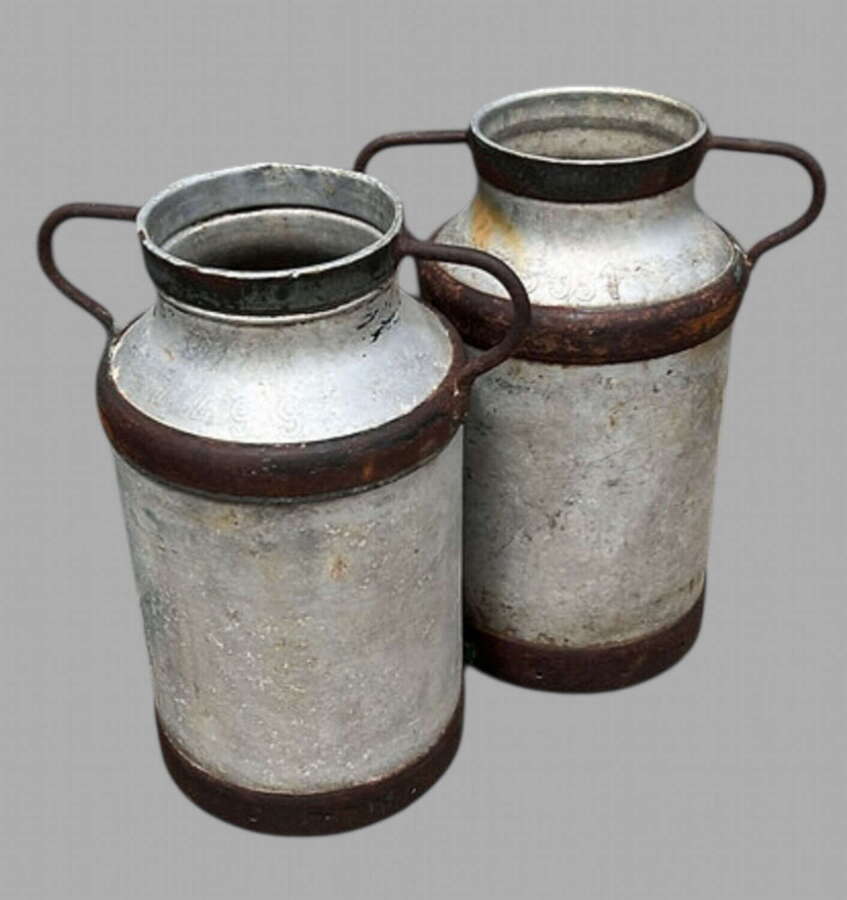 Two Mid Century Milk Churns