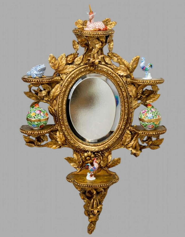 Early 19thc Gilded and Hand Carved Mirror