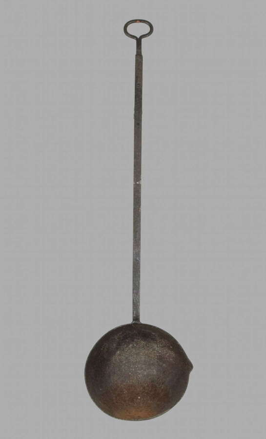 An Early 19thc Very Large Cast Iron Ladle