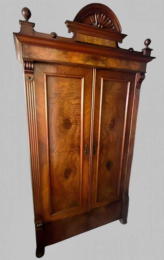 A Grunderzeit Walnut Veneered Wardrobe