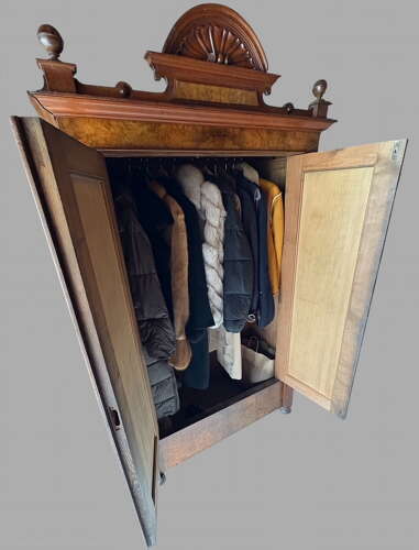 A Grunderzeit Walnut Veneered Wardrobe