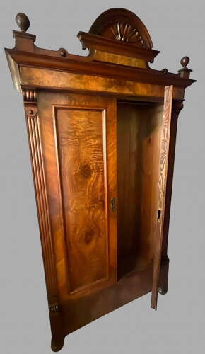 A Grunderzeit Walnut Veneered Wardrobe