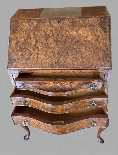 An Attractive Small Burr Walnut Desk c1920's