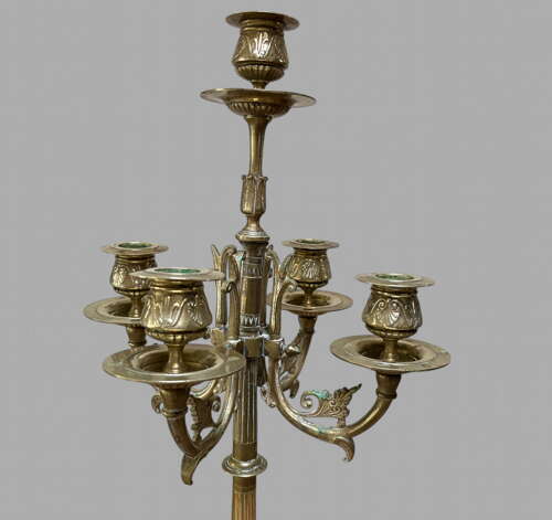 A Pair of Attractive Brass French Candelabra