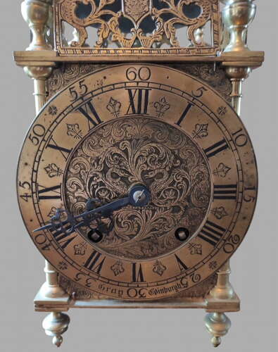 An Attractive Brass Lantern Clock by Gray of Edinburgh