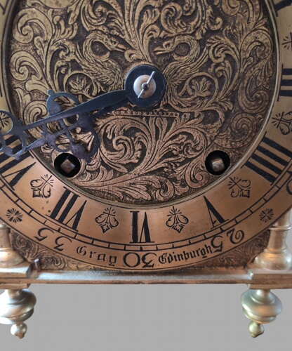 An Attractive Brass Lantern Clock by Gray of Edinburgh