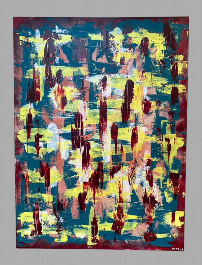 Mark Titcombe - A Wonderful Abstract Expressionist Work Entitled 'Tribal Groove'